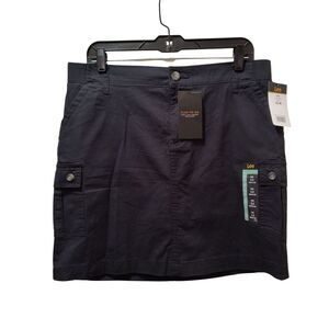 Lee Cargo Skort Skirt 12 M Black Mid Rise Stretch Flex to Go Ultra Lux NWT